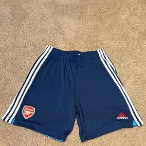 Arsenal Adidas Navy Blue Shorts with White Stripes Mens Large